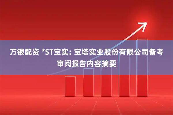 万银配资 *ST宝实: 宝塔实业股份有限公司备考审阅报告内容摘要