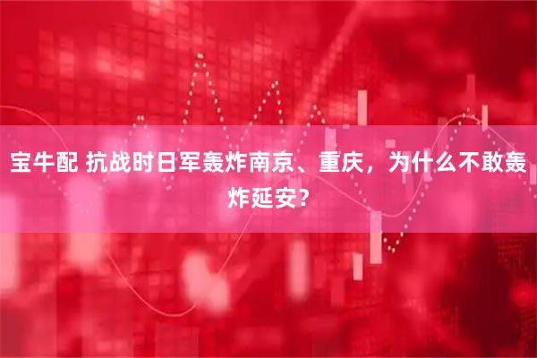 宝牛配 抗战时日军轰炸南京、重庆，为什么不敢轰炸延安？